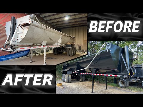 25 year old trailer looks LIKE NEW !!, end dump gets a much needed restoration