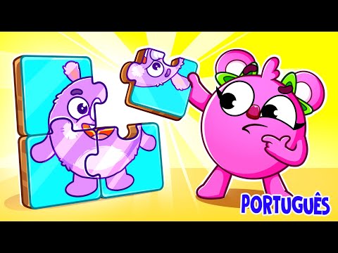 Brincando com Brinquedos 🧸 Encaixe as Peças! 🐱🐨🐰🦁 Baby Zoo Português