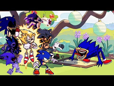 FNF Shin Sonic Vs Sonic Exe, Sonic Fletway All Phases Sings Can Can 🎶 (Characters Sonic Update)