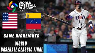 United States Vs. Venezuela Game Highlights 2026 World Baseball Classic Final