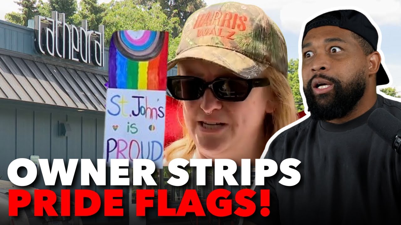 WOKE Lunatic LOSES IT On Coffee Shop Owner REMOVING PRIDE Flags