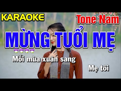 ✔ MỪNG TUỔI MẸ Karaoke Nhac Tết 2024 Tone Nam (Gm) | Bến Tình