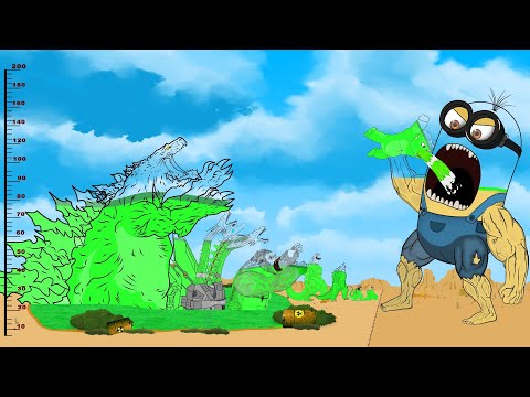 TEAM GODZILLA & KONG vs MINION MONSTER RADIATION: Story of transformation - FUNNY CARTOON