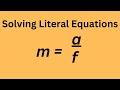Understanding Literal Equations and Fractions