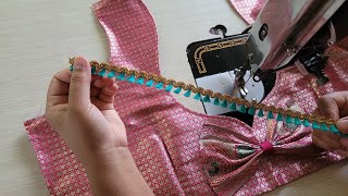 Simple and easy designer blouse back neck design | Cutting and stitching back neck design