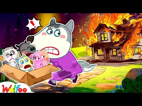 Oh No! Wolfoo's House is Burning! - Saved by Mommy | Fire Safety Cartoon | Wolfoo Family