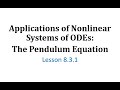 Pendulum Dynamics and Stability Analysis