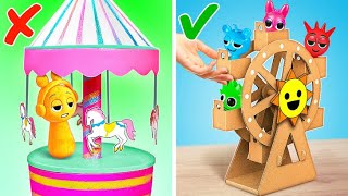 No creerás este carrusel de cartón Sprunki! 🎠 ;Diversión DIY salvaje*