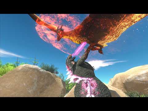 Volcanic Rage: Evolved Godzila VS. New Rodan ! - Animal Revolt Battle Simulator