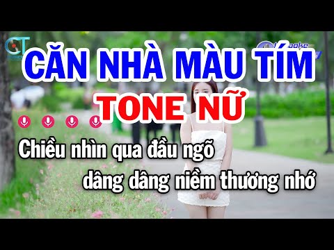 Karaoke Căn Nhà Màu Tím Tone Nữ ( Am ) Nhạc Sống Beat Mới || Karaoke Đồng Sen