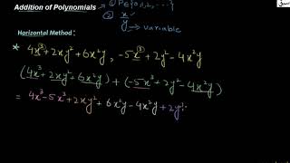 Addition of Polynomials by horizontal method