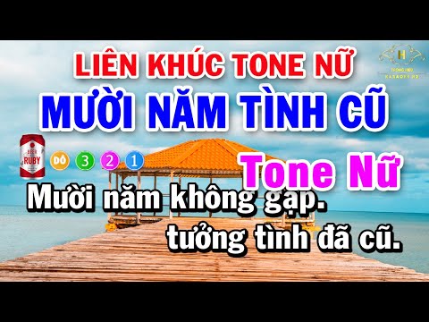 Karaoke Liên Khúc Nhạc Trữ Tình Bolero Tone Nữ | Mười Năm Tình Cũ – Linh Hồn Tượng Đá