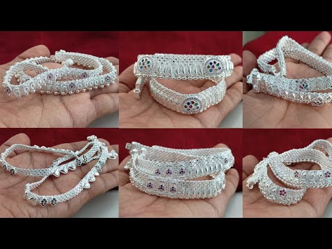 Latest silver daily use payal designs || new collection silver anklets designs with weight & price