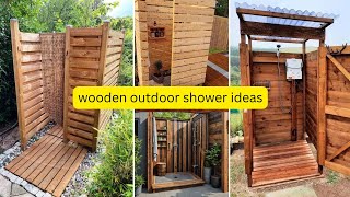 100 Stunning Outdoor Wooden Shower Ideas for a Natural Backyard Retreat