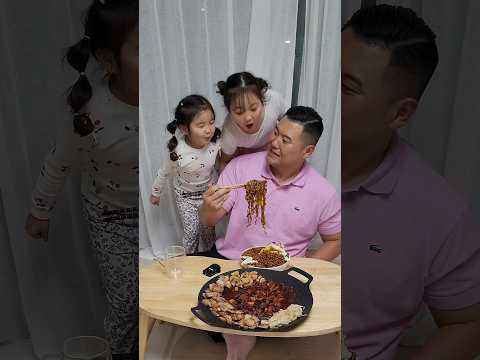 조카들과 짜파게티+ 쭈꾸미+삼겹살 먹방