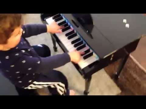 J.R. Hilton Loves His New Toy Piano!!