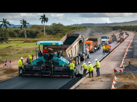 Incredible Modern Fastest Concrete Paving Machines. Amazing Modern Construction Equipment Technology