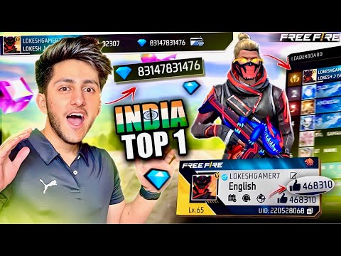 INDIA'S NO.1 RICHEST PLAYER😯 MOST EXPENSIVE FREE FIRE ID WITH V BAGE AND 8 LAKH DIAMONDS- FREE FIRE