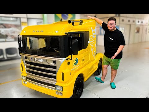 O REALISTA MINI CAMINHÃO COM MOTOR DE MOTO (FUNCIONA DE VERDADE O MINI SCANIA)