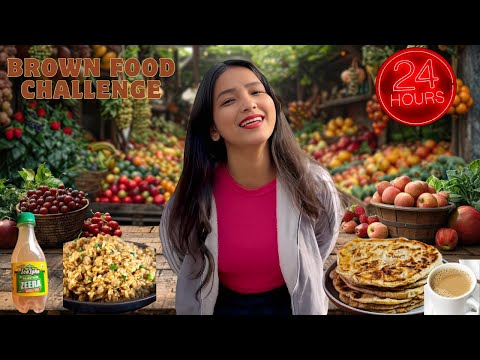 24-Hour Brown Food Challenge | Eating Only Brown Foods for a Whole Day! 😋#challenge