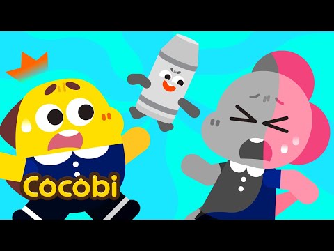 Gray Crayon is a Color Thief?!😱🌈 Color Songs for Kids | Cocobi