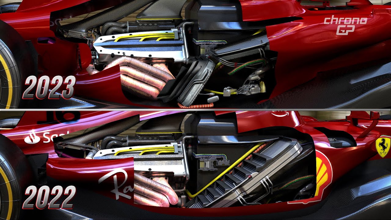 Video 3D animation showing how Ferrari 2023 F1 car will differ from F175