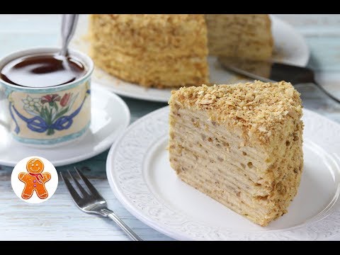 Торт гранд наполеон с орехами и кремом