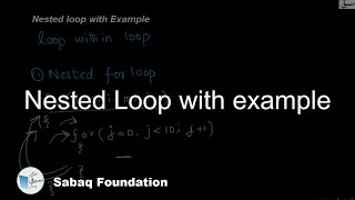 Nested Loop with example