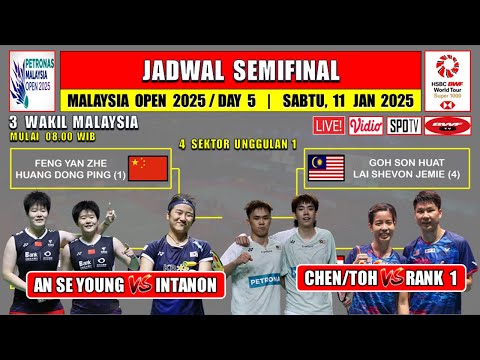 Jadwal Semifinal Malaysia Open 2025 Hari Ini ~ 3 Wakil Malaysia ~ An Se Young vs Intanon ~ 4 Rank 1