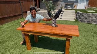 COMO HACER MESA DE MADERA RÚSTICA PARA PATIOS 