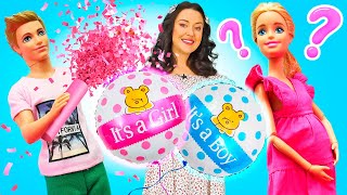 Fiesta de revelación de género de bebés de Barbie y Karina