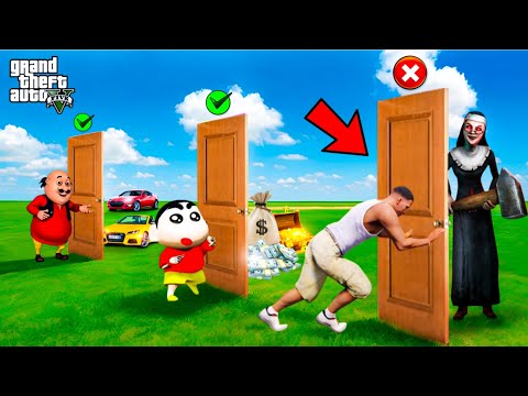 Doraemon Magic Door in GTA 5 🚪 | Franklin and Shinchan Motu Patlu Enter Secret World's
