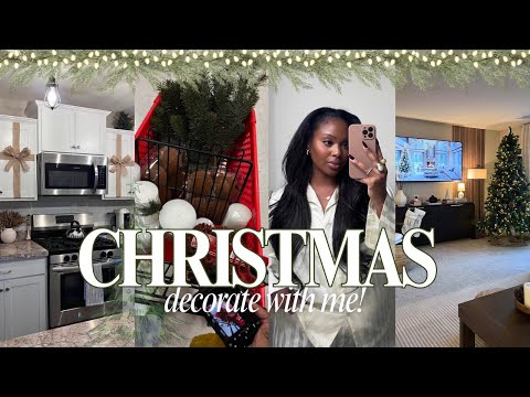 CHRISTMAS DECORATE WITH ME 2024 | cozy minimal Christmas decor + budget friendly decor ideas