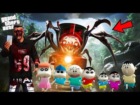 EVIL THOMAS Train & CHOO CHOO CHARLES Try To Kill Franklin & Shinchan in GTA 5 ! JSS GAMER