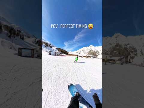 POV : PERFECT TIMING 😂 #snowboarding #wintersports #ski #snowboard