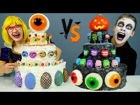 Blue Food vs Black Food Cake Decorating ideas 케이크 챌린지 Challenge by HAHADO