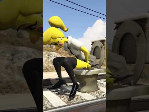 Anime Toy Chica Poop meets Thomas The Train Engine #shorts