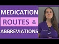 Exploring Medication Administration Routes and Abbreviations