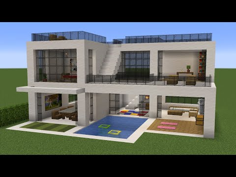 Minecraft - How to build a Easy Modern Mansion House