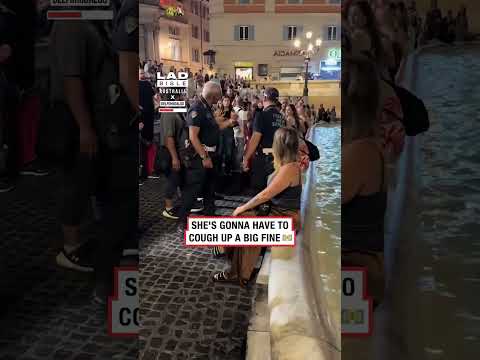 Never do this at the Trevi Fountain 🫣 #tourist #fail #fblifestyle