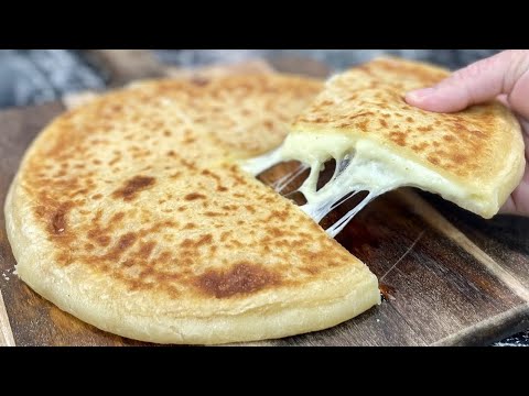 Pain au fromage à la poêle en 15 minutes avec 4 ingrédients 🧀 Sans levure, sans pétrissage👩🏻‍🍳