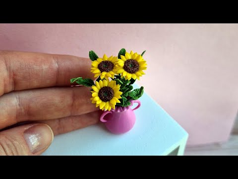 Miniature sunflowers💛Polymer clay