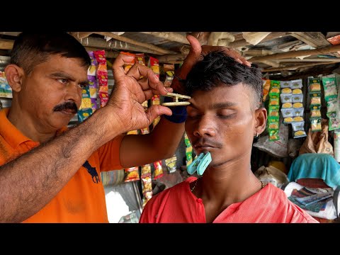 Intense Acupressure Head Massage by Street Barber | Indian Massage