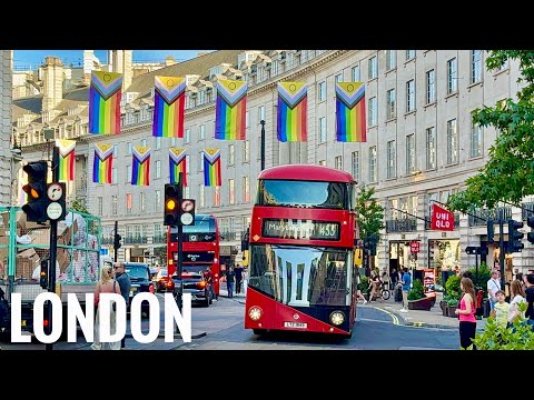 2025 London Summer Walk | Oxford Street, Soho to Big Ben | Central London Walking Tour |4KHDR]
