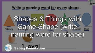 Shapes & Things with Same Shape (write naming word for shape)