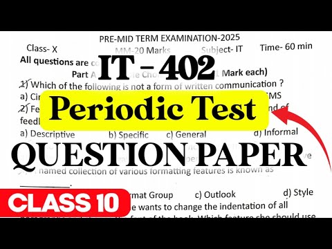Class 10 Information technology Question PaperPeriodic Test 2025-26 | CBSE