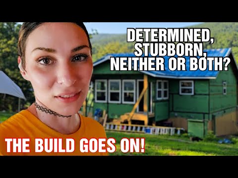 Tired. Sore. But Still Goin It ALONE! Cabin Homestead Build PROGRESS | Staining Siding Never Ends