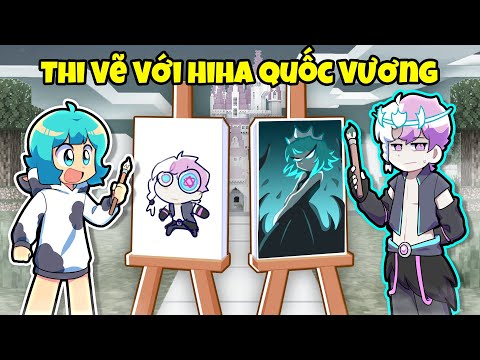 YUMMIE THI VẼ VỚI HIHA QUỐC VƯƠNG TRONG MINECRAFT*YUMMIE THI VẼ PHE HIHA ÁC 😱🤣