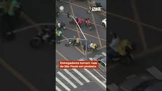 Entregadores tomam ruas de São Paulo em protesto #Shorts #CidadeAlerta
