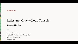 Oracle Cloud Console Redesign - Resource List View